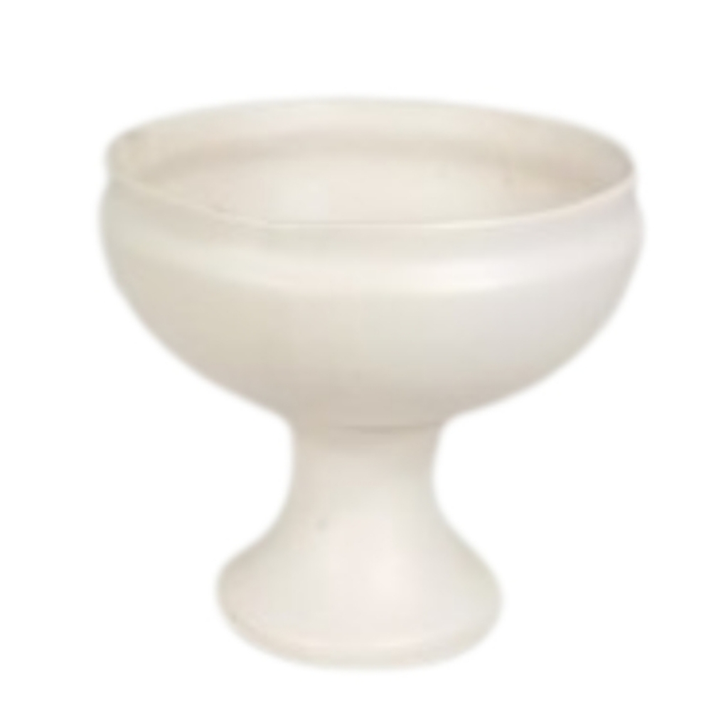 McCoy Pottery Matte White Round Ceramic Pedestal Planter Floraline Series #461